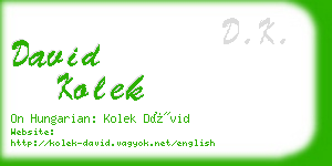 david kolek business card